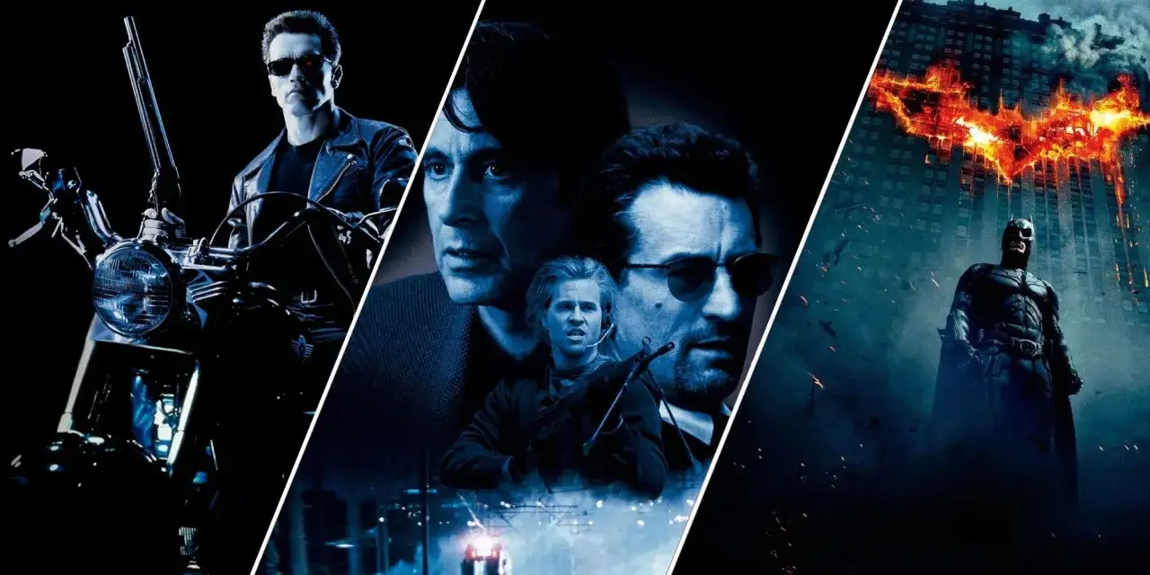 Arnold na motocyklu, Al Pacino i Val Kilmer w akcji, Batman na tle płonącego budynku. To jedna bitwa po drugiej obsada, która wciąga widza w wir wydarzeń.